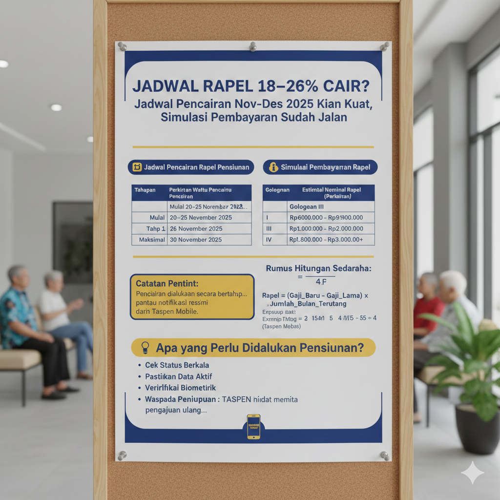 Rapel 18&ndash;26% Cair? Jadwal Pencairan Nov&ndash;Des 2025 Kian Kuat, Simulasi Pembayaran Sudah Jalan