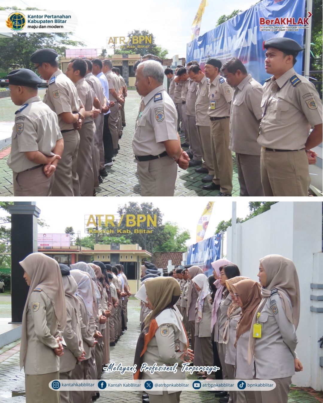 Kantah Blitar gelar apel . Kasi Penetapan Hak soroti penyelesaian fisik & anggaran akhir tahun serta himbau pegawai maksimalkan tusi.