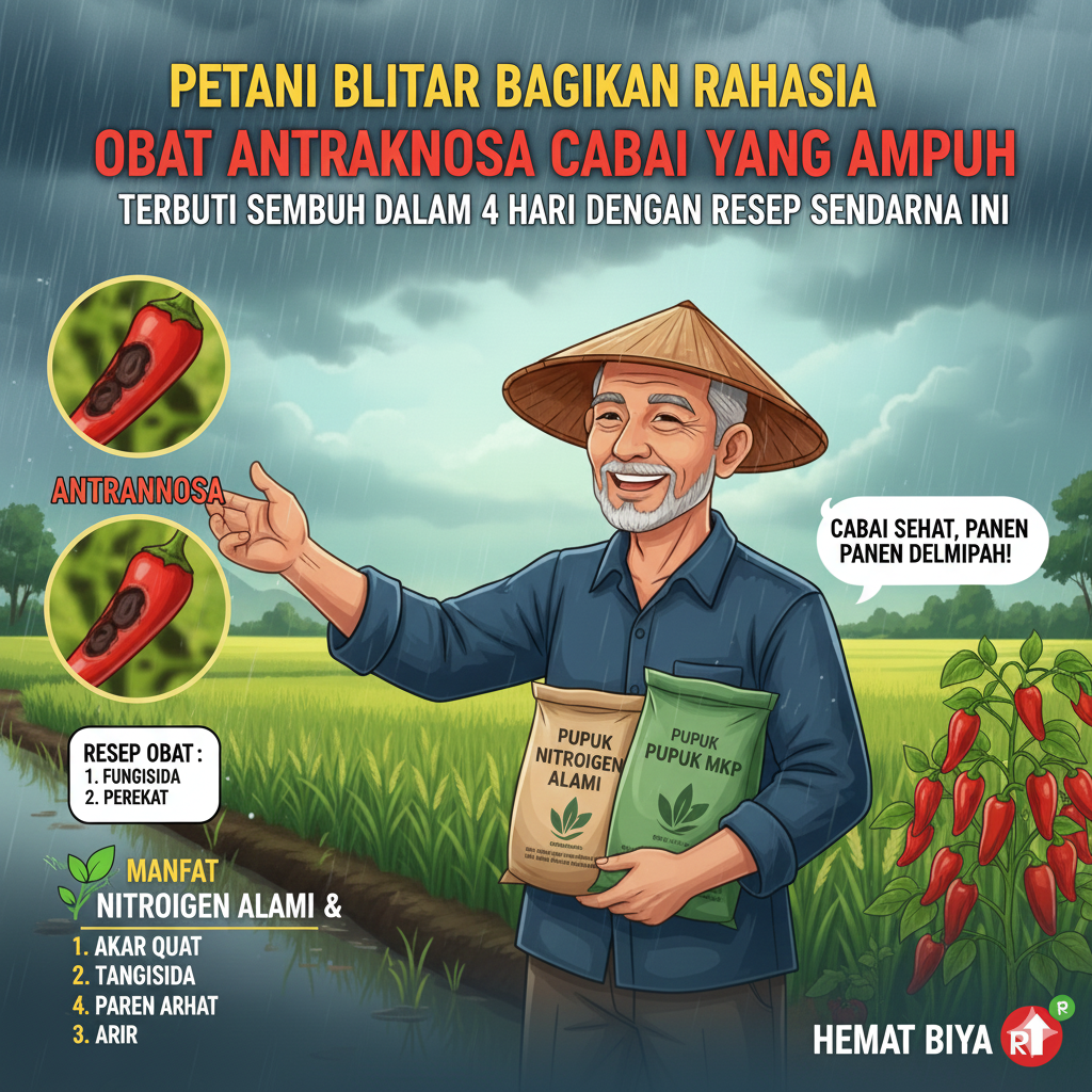 Petani Blitar bongkar resep obat antraknosa cabai ampuh: Amistop Dimix + Victory Biru.