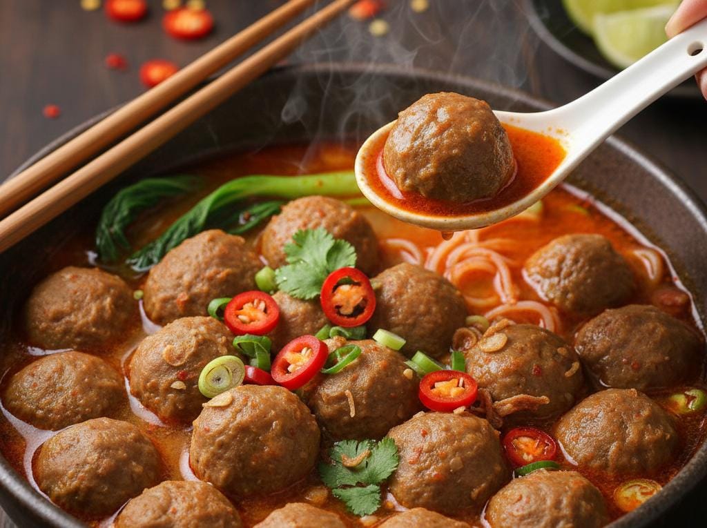 Bakso Terpedas Malang Ini Bikin Kelojotan: Reviewer Sampai Menyerah Hadapi Kuah Bledek Super Membara