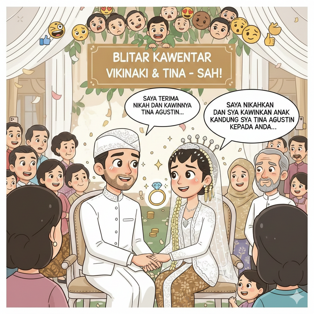 Vikinaki Menikah dengan Tina Tiba-Tiba Hari Ini, Publik Terkejut: Momen Ijab Kabul Bikin Haru