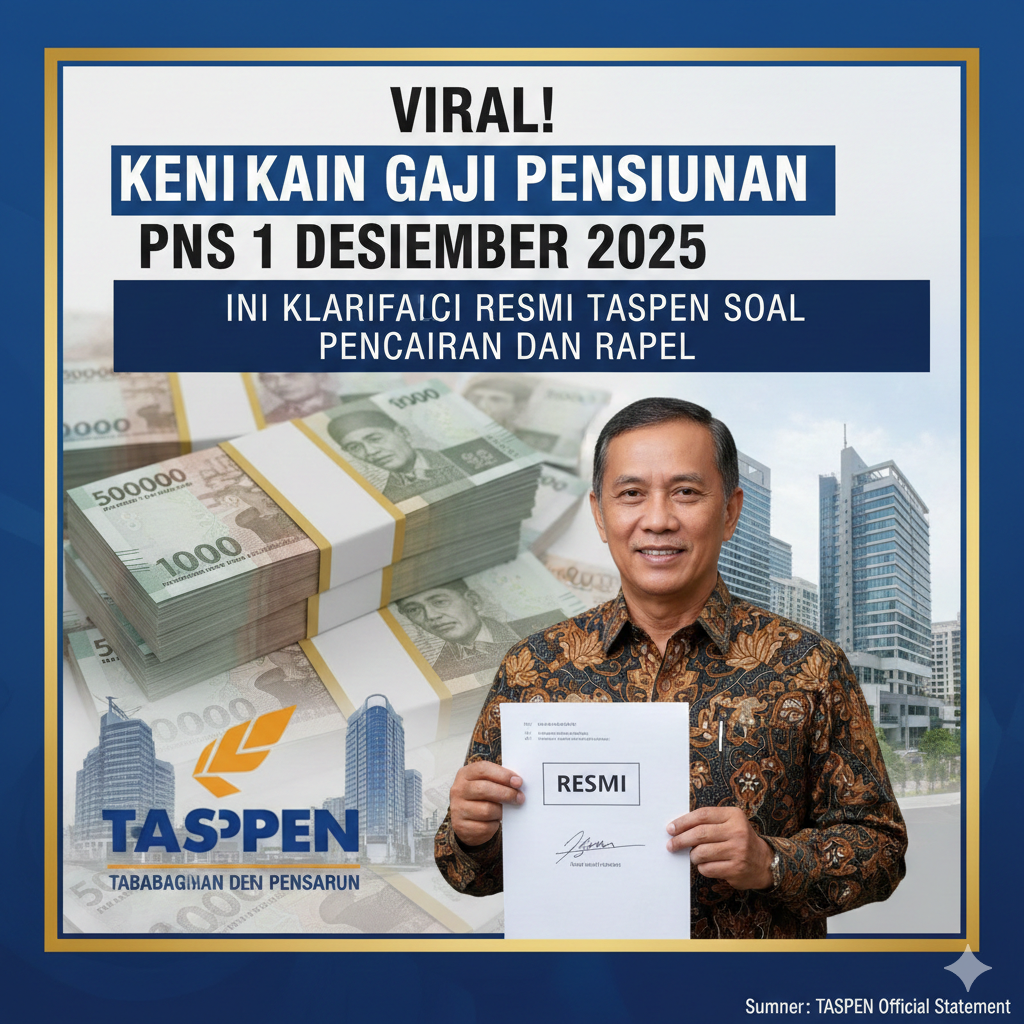 TASPEN klarifikasi isu viral kenaikan gaji pensiunan PNS 1 Desember 2025.