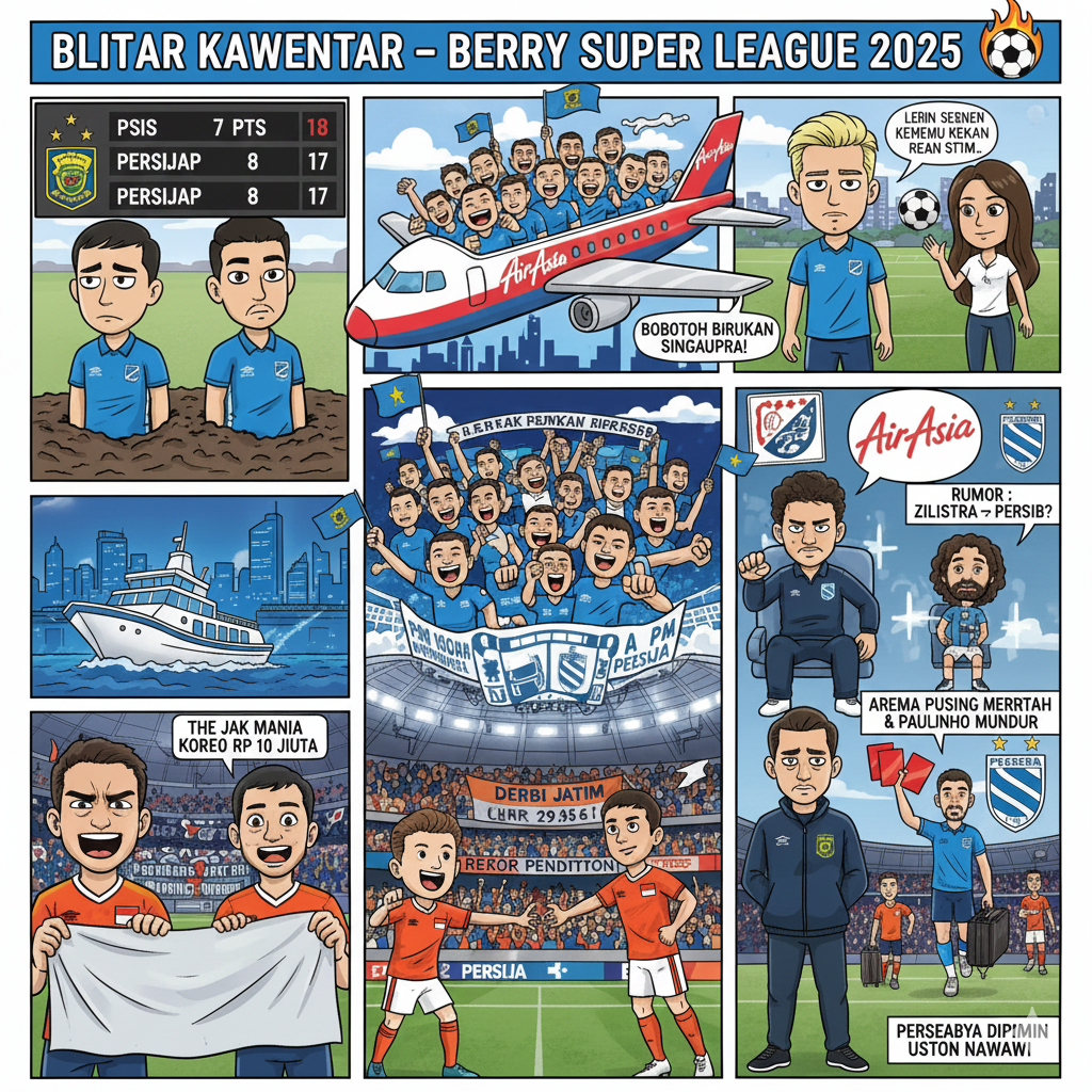 Berry Super League 2025 Kacau! Dua Wakil Jateng Terpuruk, Bobotoh Serbu Singapura, Hingga Rumor Mauro Merapat ke Persib
