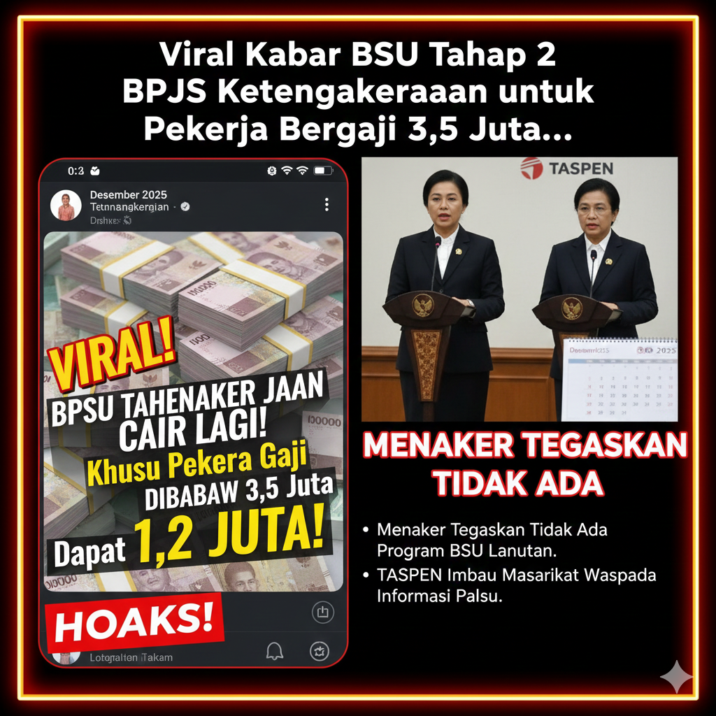 Viral kabar BSU tahap 2 untuk pekerja bergaji 3,5 juta.