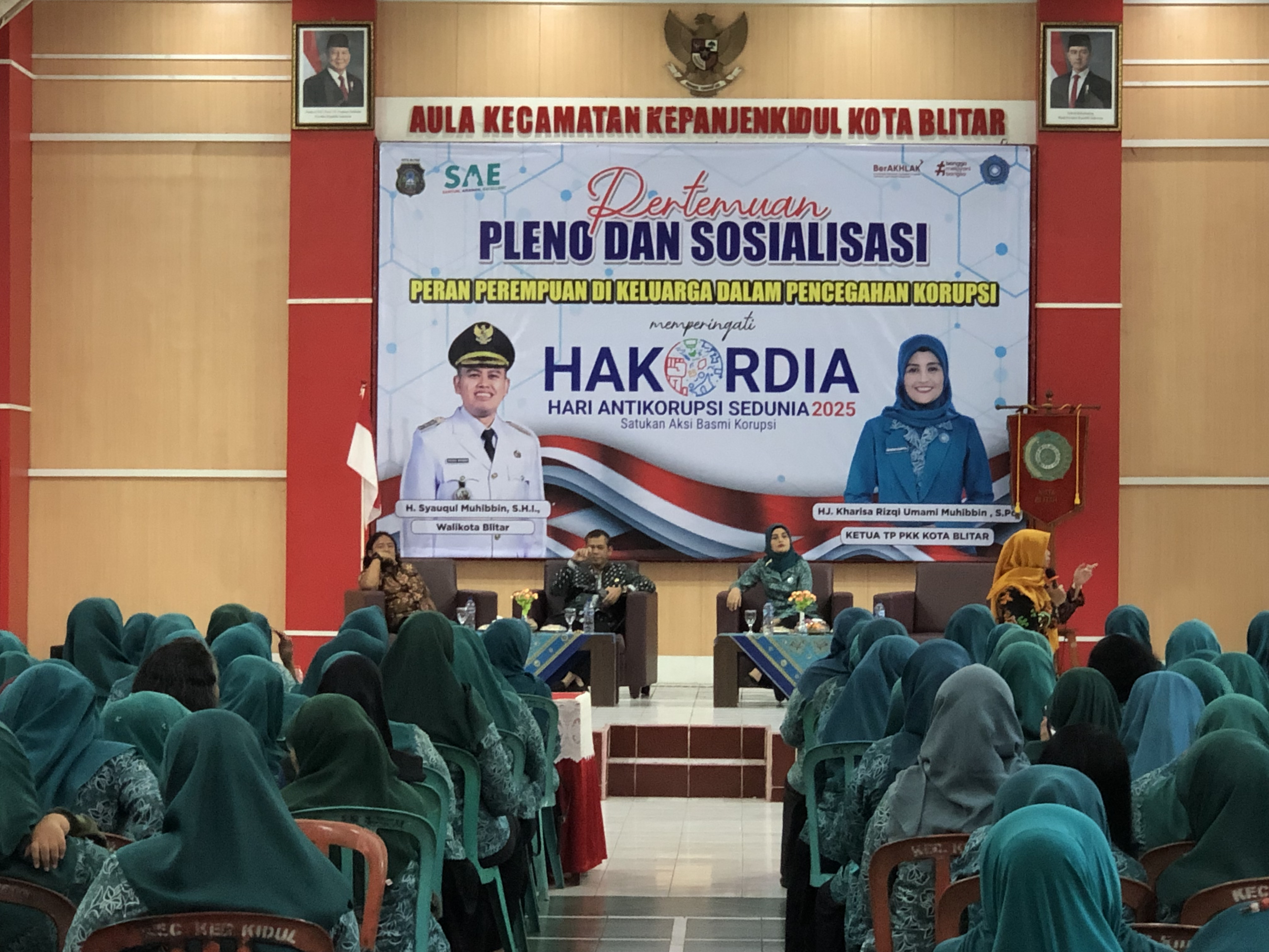 BERSAMA CEGAH KORUPSI: Pemkot Blitar memperingati Hakordia dengan menggelar sosialisasi tentang peran perempuan di keluarga dalam pencegahan korupsi.