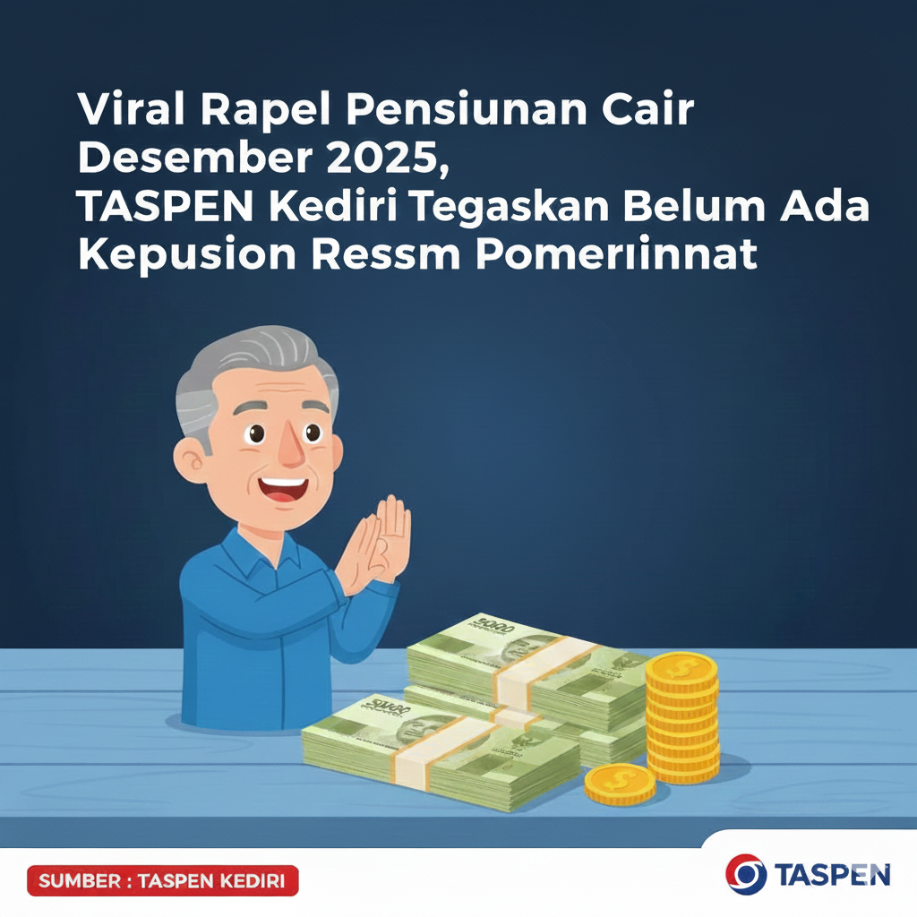 TASPEN klarifikasi viral rapel pensiunan cair Desember 2025.