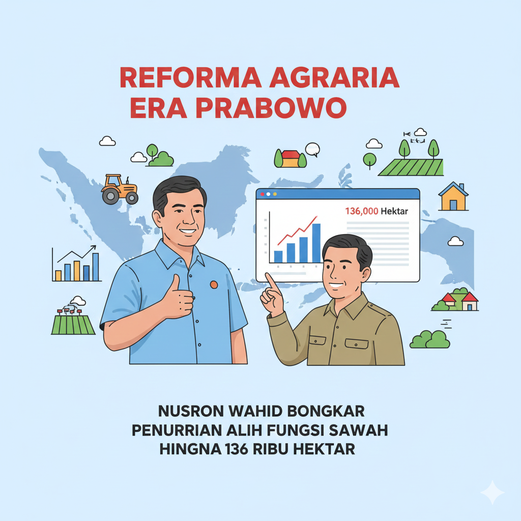 Reforma Agraria Era Prabowo: Nusron Wahid Bongkar Penurunan Alih Fungsi Sawah hingga 136 Ribu Hektar