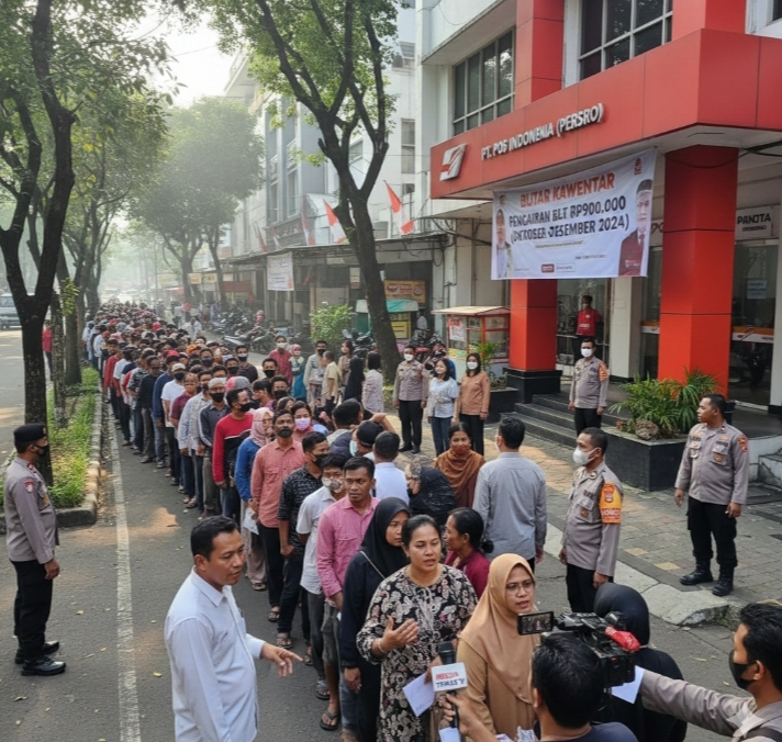 Antrean Warga Membludak demi BLT Rp900.000 di Kantor Pos, Penerima Ungkap Proses & Kendala