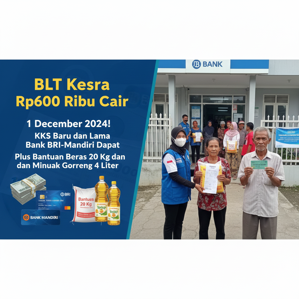 BLT Kesra Rp600 ribu cair 1 Desember 2024 untuk KKS baru dan lama!