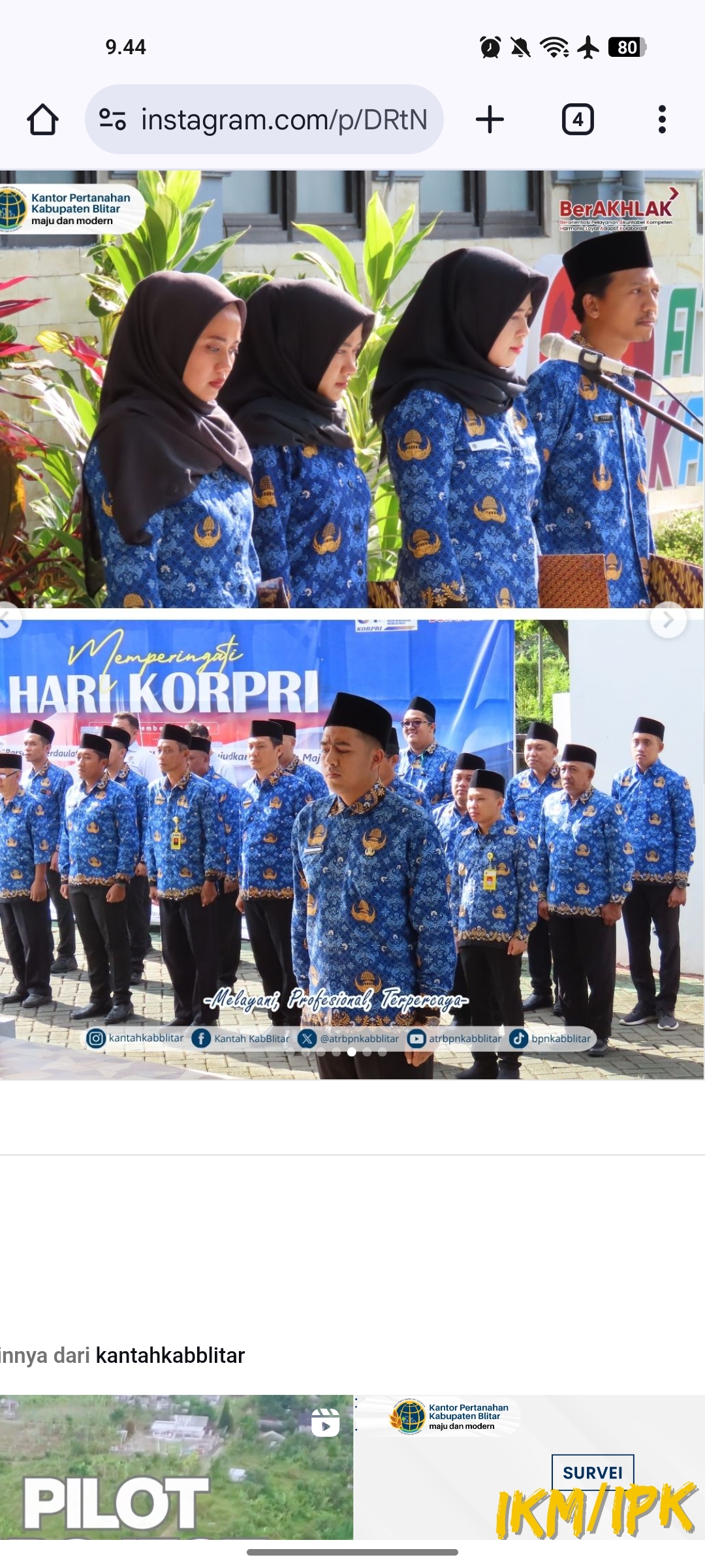Upacara hari Koprs Pegawai Republik Indonesia (KOPRI)
