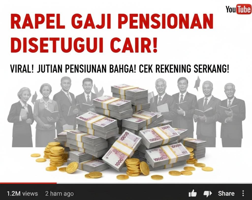 Rapel Gaji Pensiunan &ldquo;Ditsetujui Cair&rdquo; Ramai di YouTube, Ini Klarifikasi Resmi PT TASPEN soal Kenaikan Pensiun dan Rapelan
