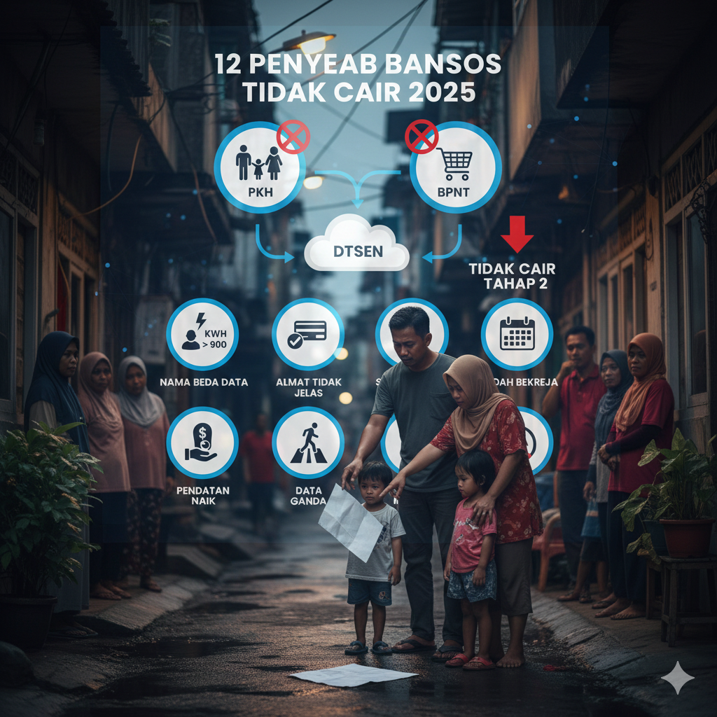12 penyebab bansos PKH BPNT tidak cair tahap 2 2025 setelah pakai DTSEN