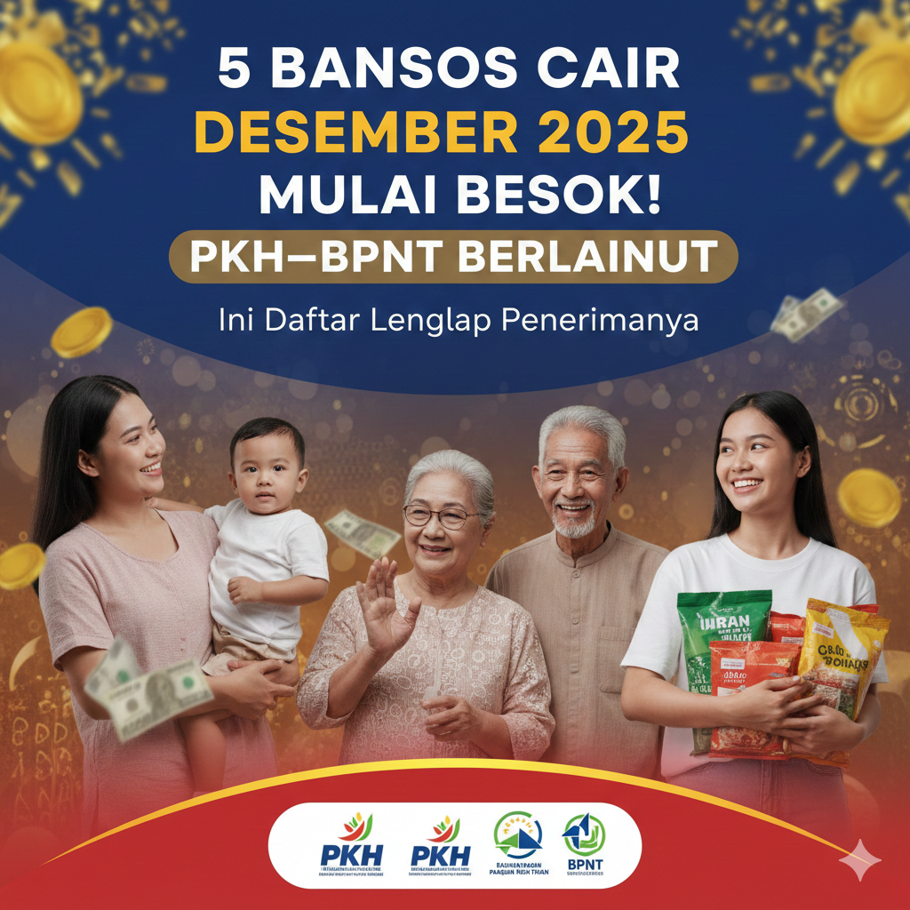 5 Bansos Cair Desember 2025 Mulai Besok! PKH&ndash;BPNT Berlanjut, Ini Daftar Lengkap Penerimanya