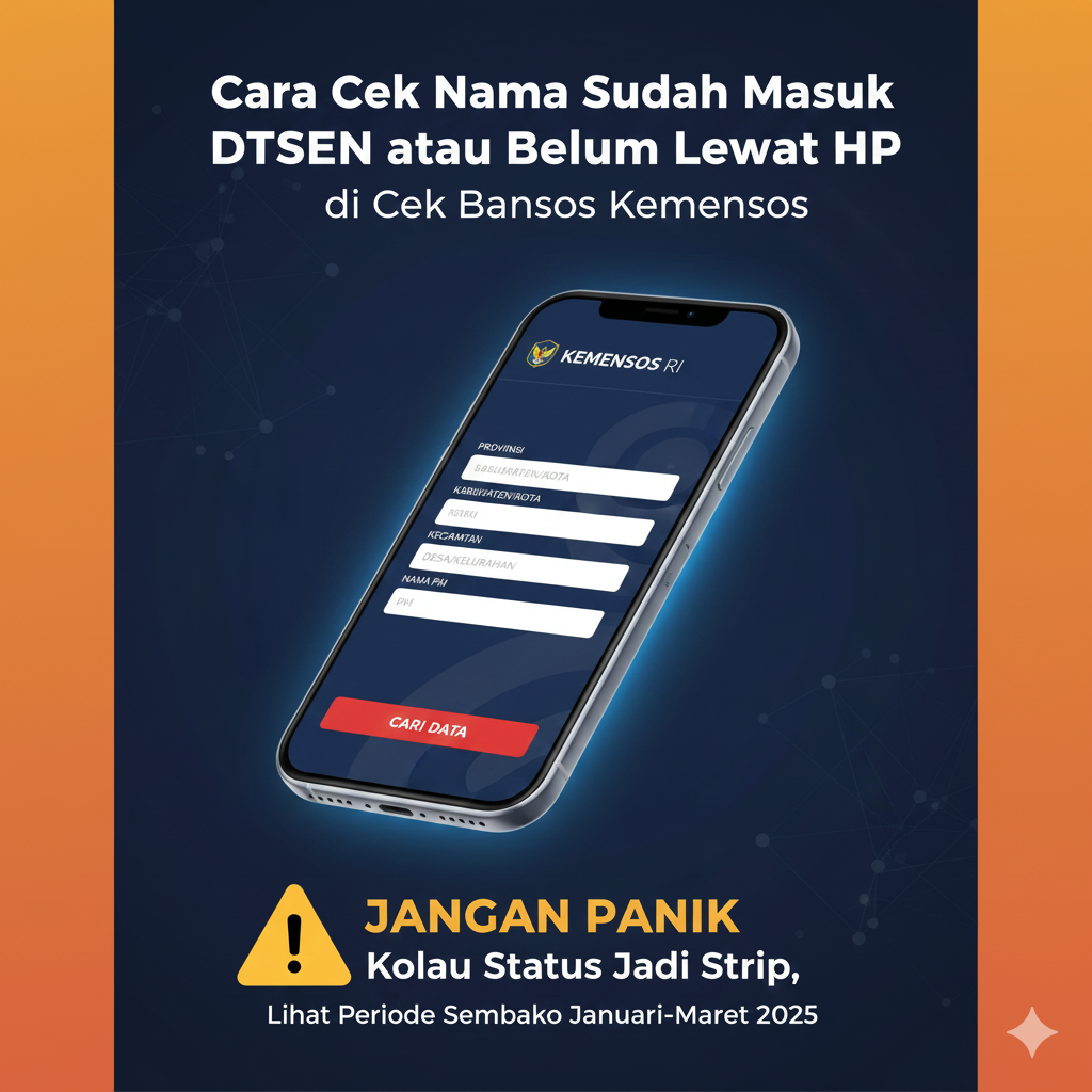 Cara cek nama sudah masuk DTSEN lewat HP di Cek Bansos Kemensos.