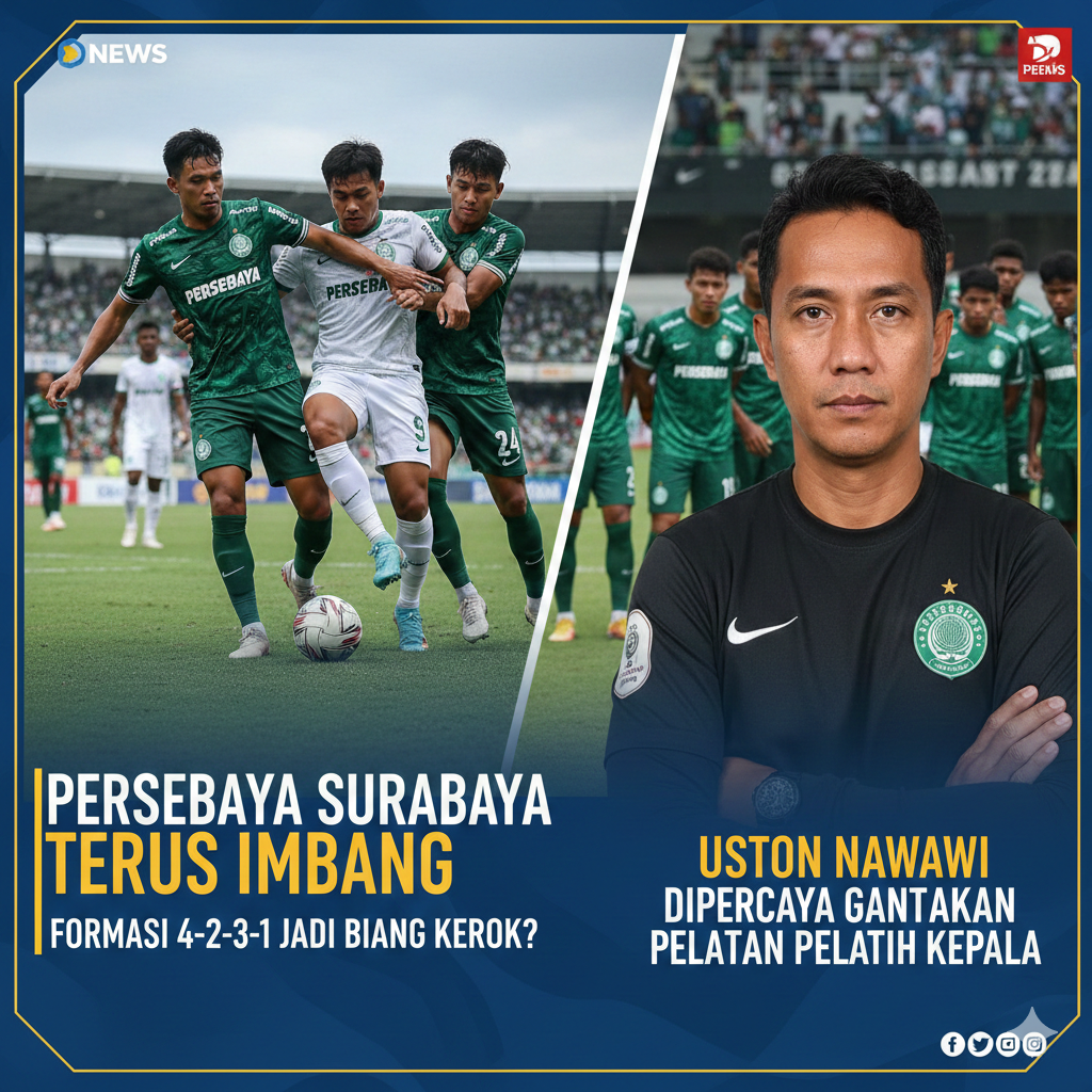 Persebaya Surabaya terus imbang, formasi 4-2-3-1 jadi masalah.