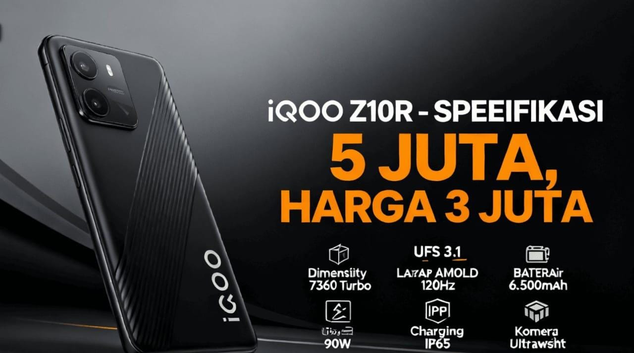 iQOO Z10R murah Dimensity 7360 Turbo hadir gila! Spek setara Vivo V60 Lite, layar AMOLED 120Hz, ultrawide, UFS 3.1, dan baterai 6500 mAh.