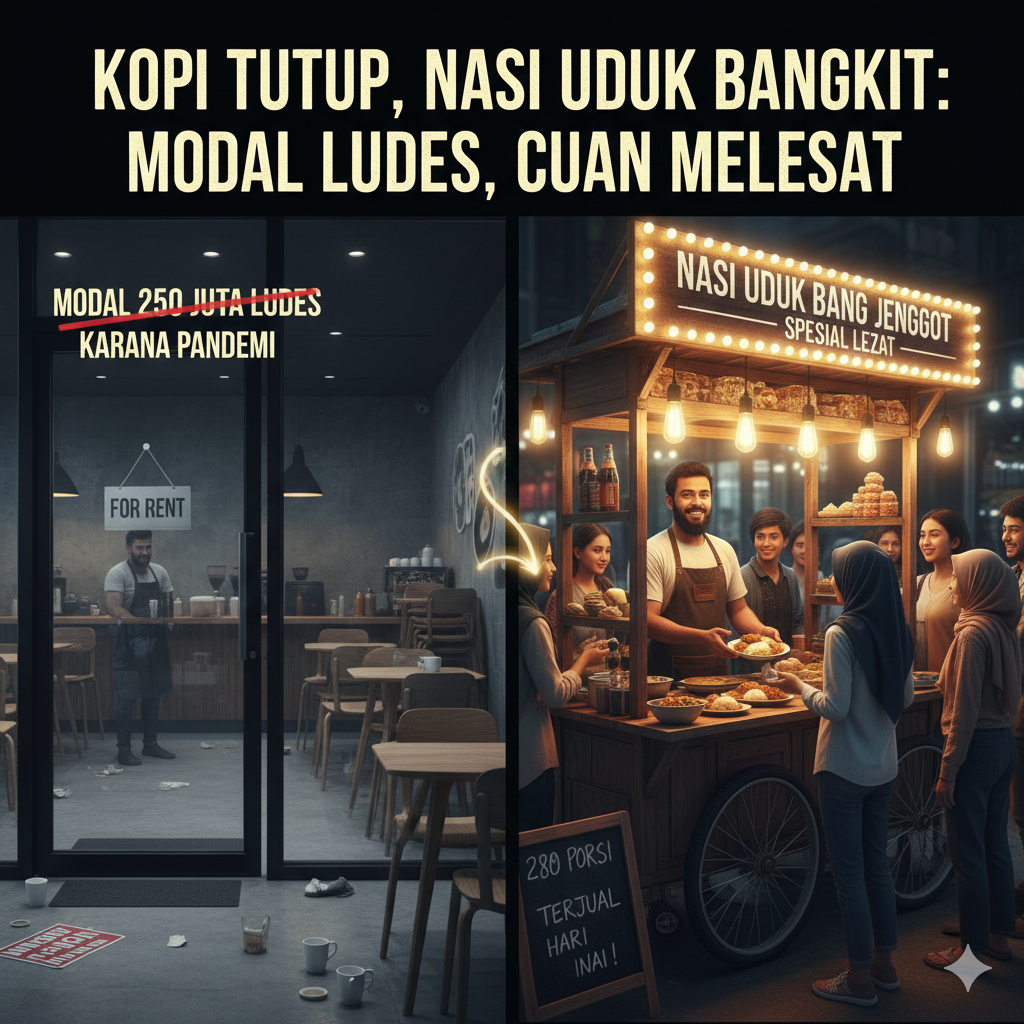 Kisah Usaha Coffee Shop Tutup karena Pandemi: Modal Rp250 Juta Ludes, Lahirkan Nasi Uduk Bang Jenggot