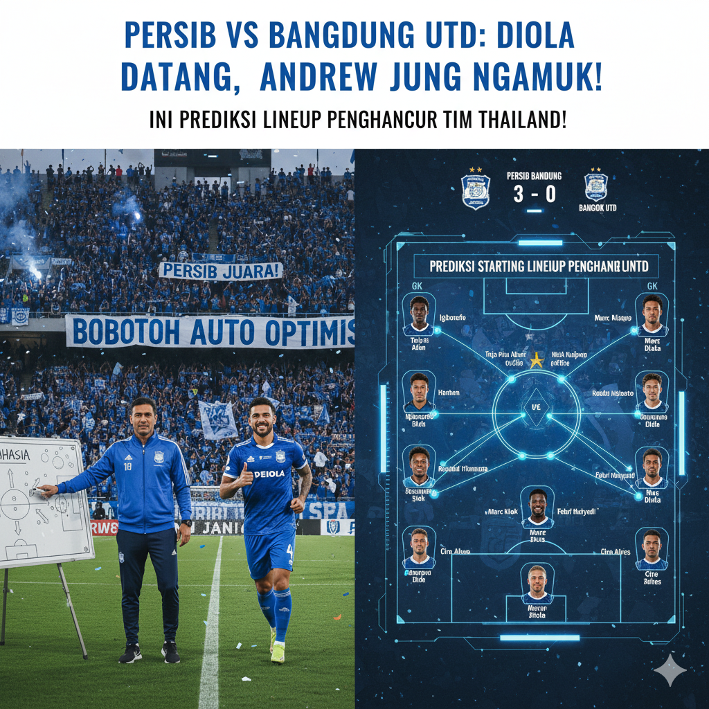 Persib vs Bangkok United: Bobotoh Auto Optimis, Diola Datang, Andrew Jung Ngamuk, Ini Prediksi Lineup Penghancur Tim Thailand