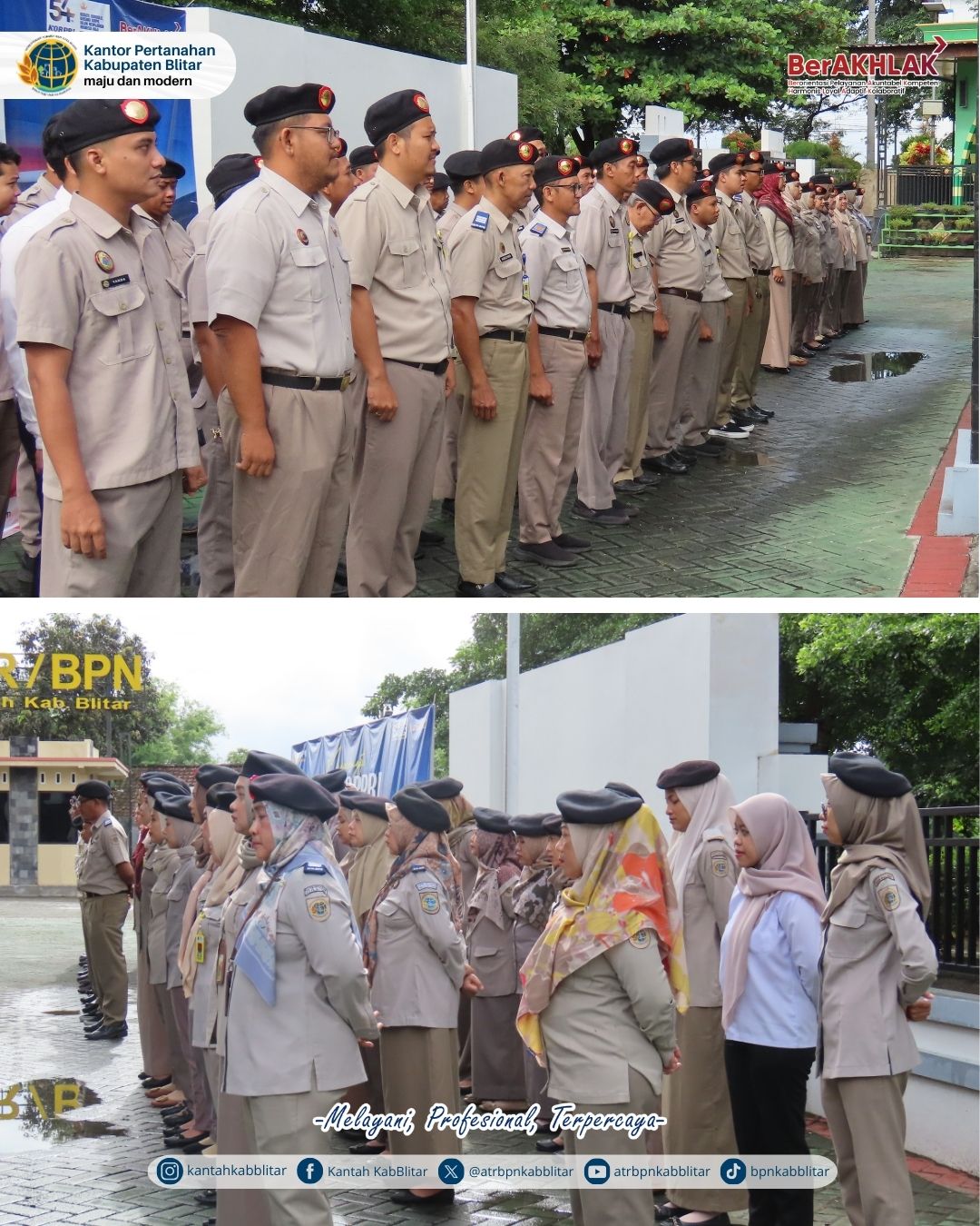 Apel Pagi Kantor Pertanahan Blitar Tekankan Penyusunan SKP dan Nilai BerAKHLAK