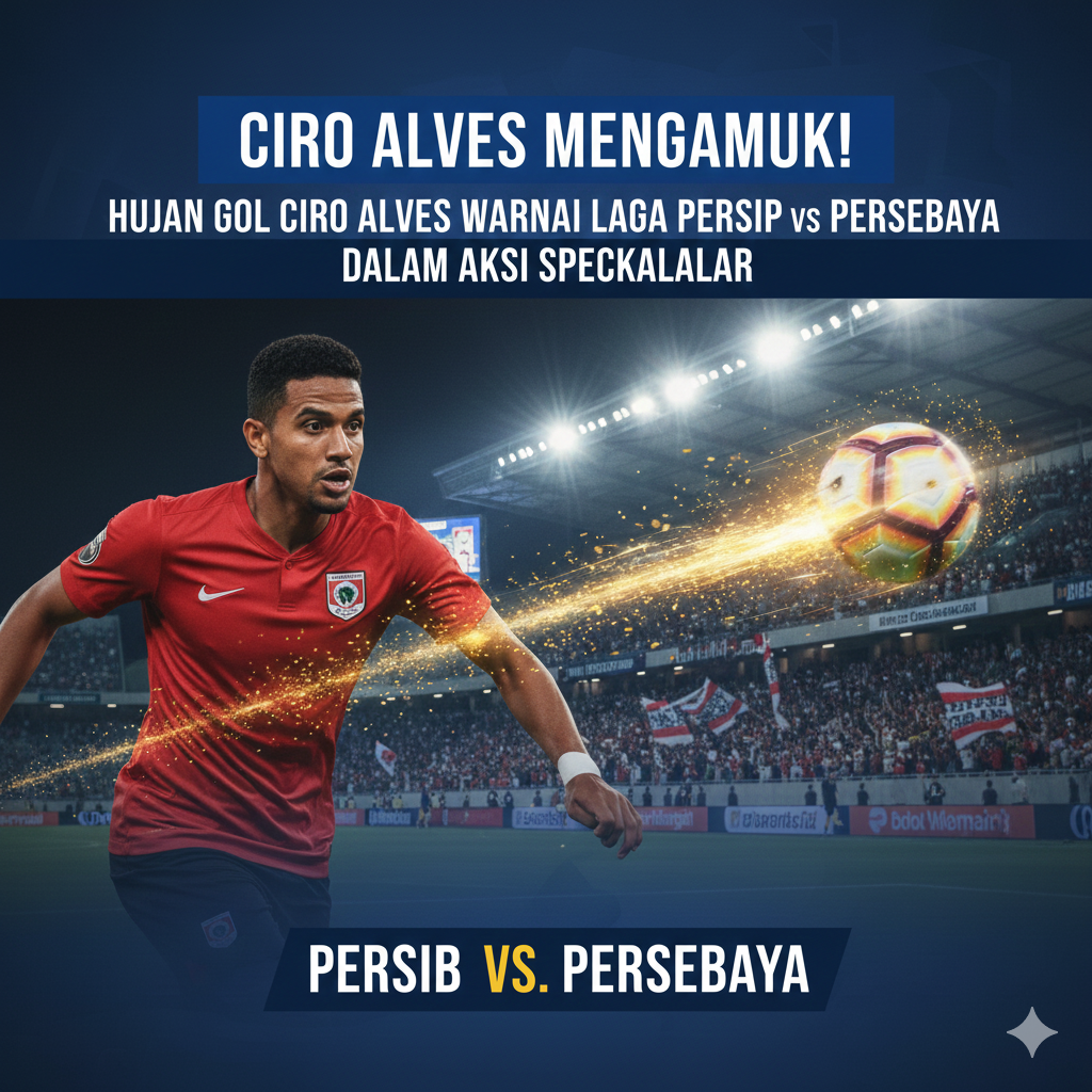 Ciro Alves Mengamuk! Hujan Gol Ciro Alves Warnai Laga Persib vs Persebaya dalam Aksi Spektakuler