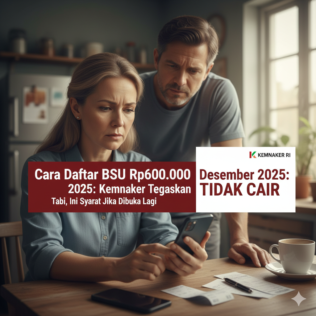 Cara Daftar BSU Rp600.000 Desember 2025: Kemnaker Tegaskan Tidak Cair, tapi Ini Syarat Jika Dibuka Lagi