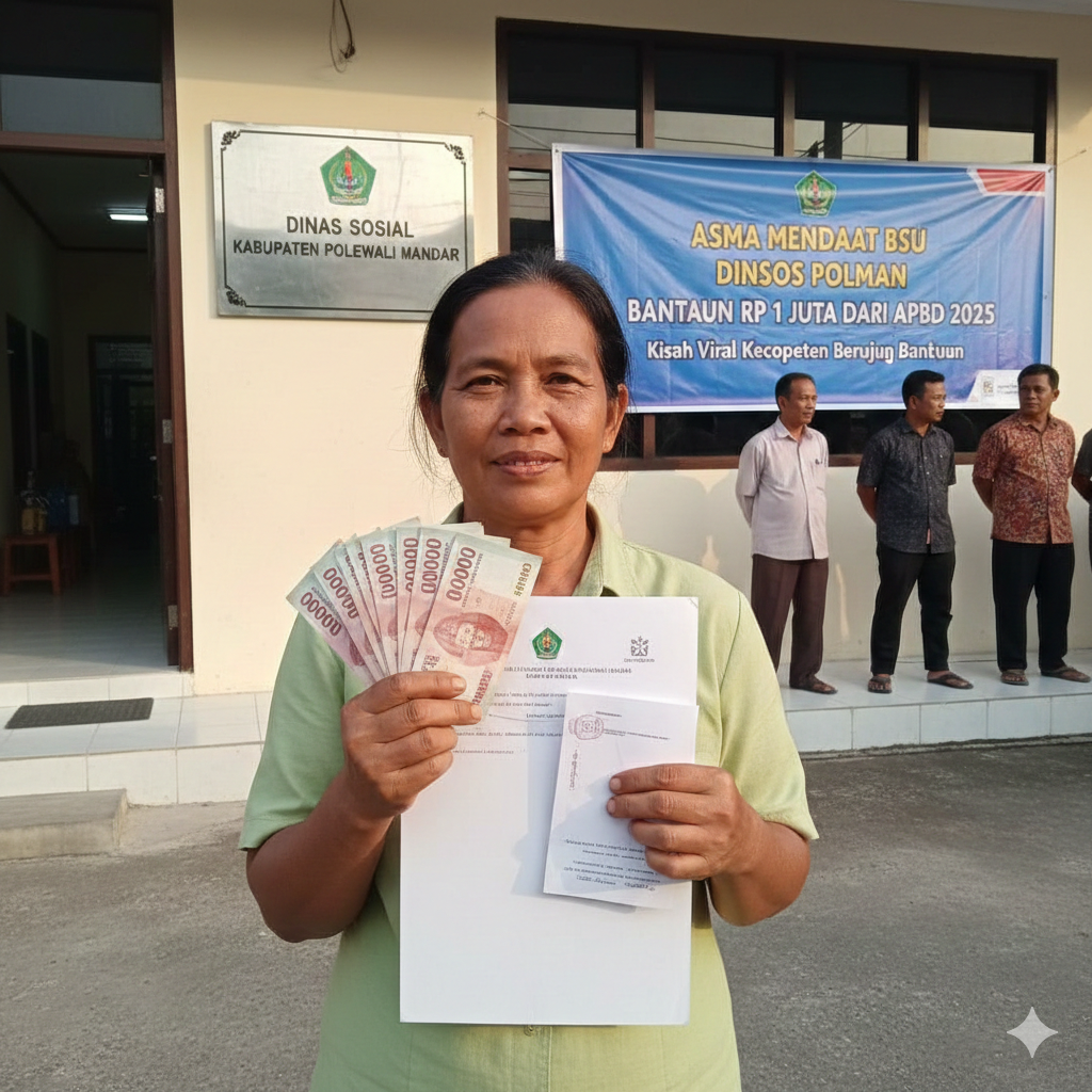 Asma Dapat BSU Dinsos Polman: Kisah Viral Kecopetan Berujung Bantuan Rp 1 Juta dari APBD 2025