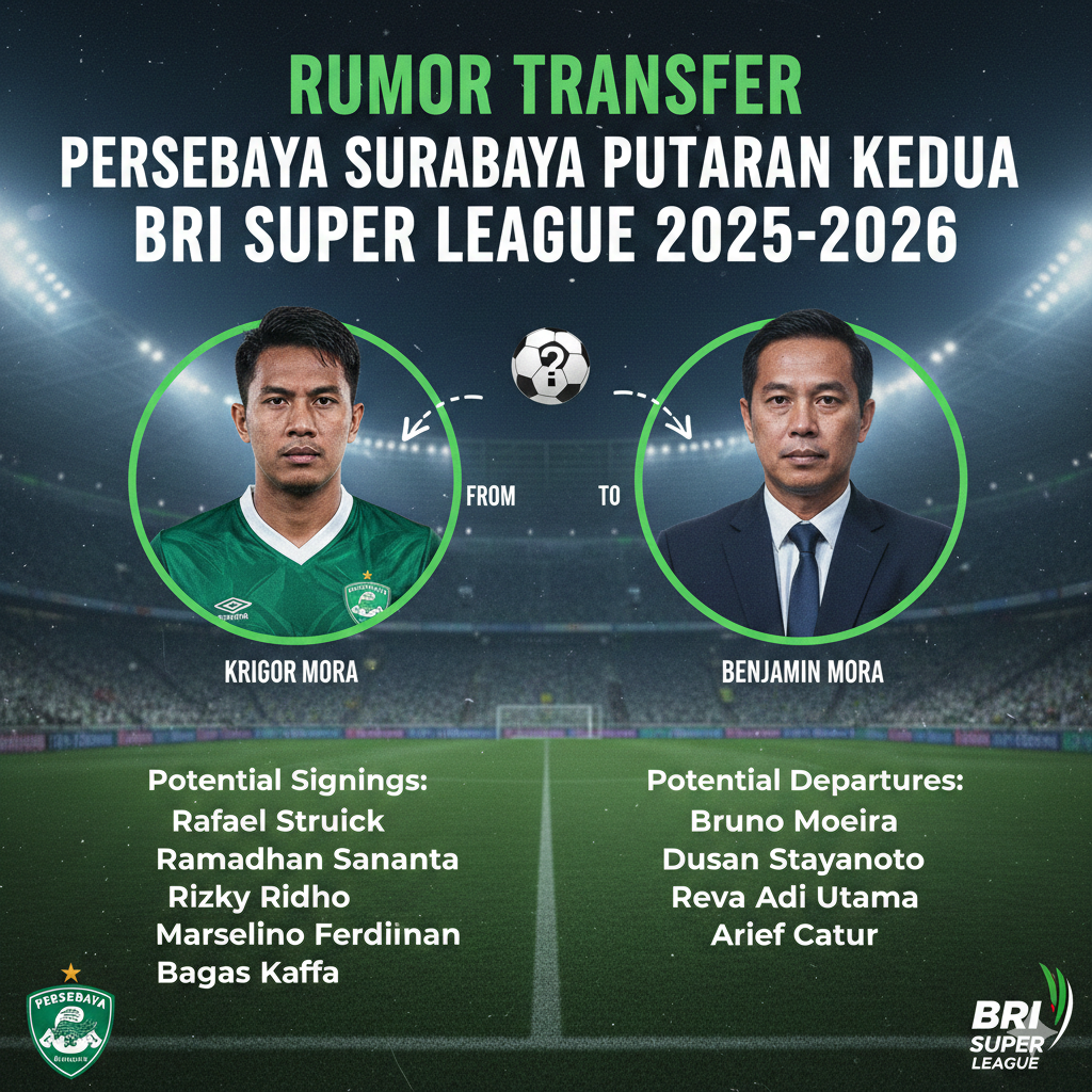 Rumor Transfer Pesebaya Surabaya Putaran Kedua BRI Super League 2025-2026, Dari Krigor Mora hingga Benjamin Mora