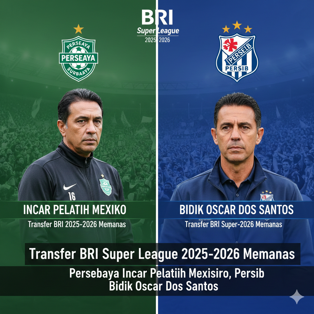 Transfer BRI Super League 2025-2026 Memanas: Persebaya Incar Pelatih Meksiko, Persib Bidik Oscar Dos Santos
