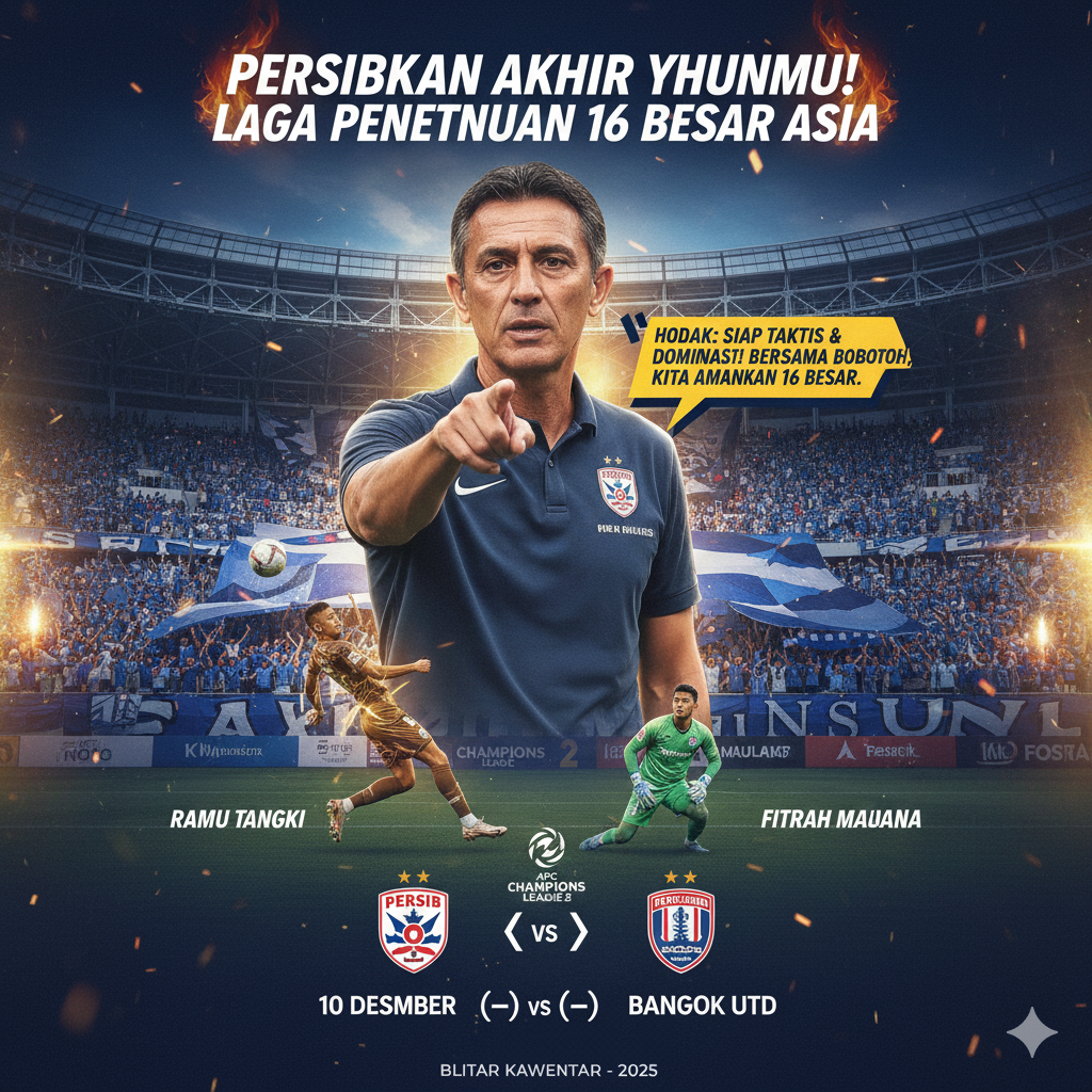 Laga penentu Persib vs Bangkok United ACL2! Hodak siapkan taktik baru & andalkan mental baja pasca kemenangan vs Borneo FC. Pangeran Biru incar 16 besar!