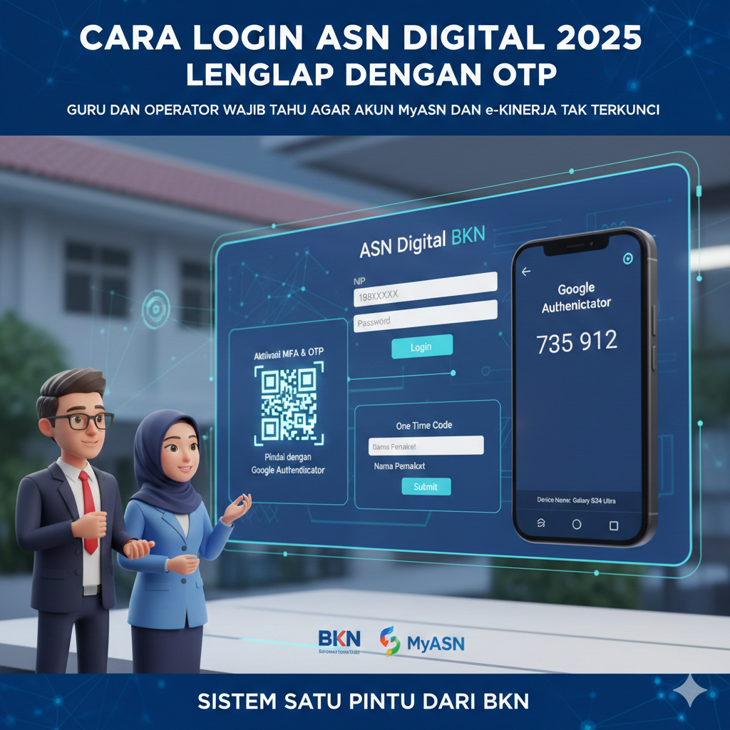 Cara Login ASN Digital 2025 Lengkap dengan OTP, Guru dan Operator Wajib Tahu Agar Akun MyASN dan e-Kinerja Tak Terkunci