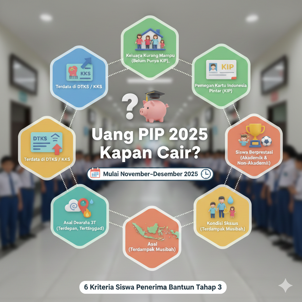 Uang PIP 2025 Kapan Cair? Mulai November&ndash;Desember, Ini 6 Kriteria Siswa yang Dipastikan Terima Bantuan Tahap 3