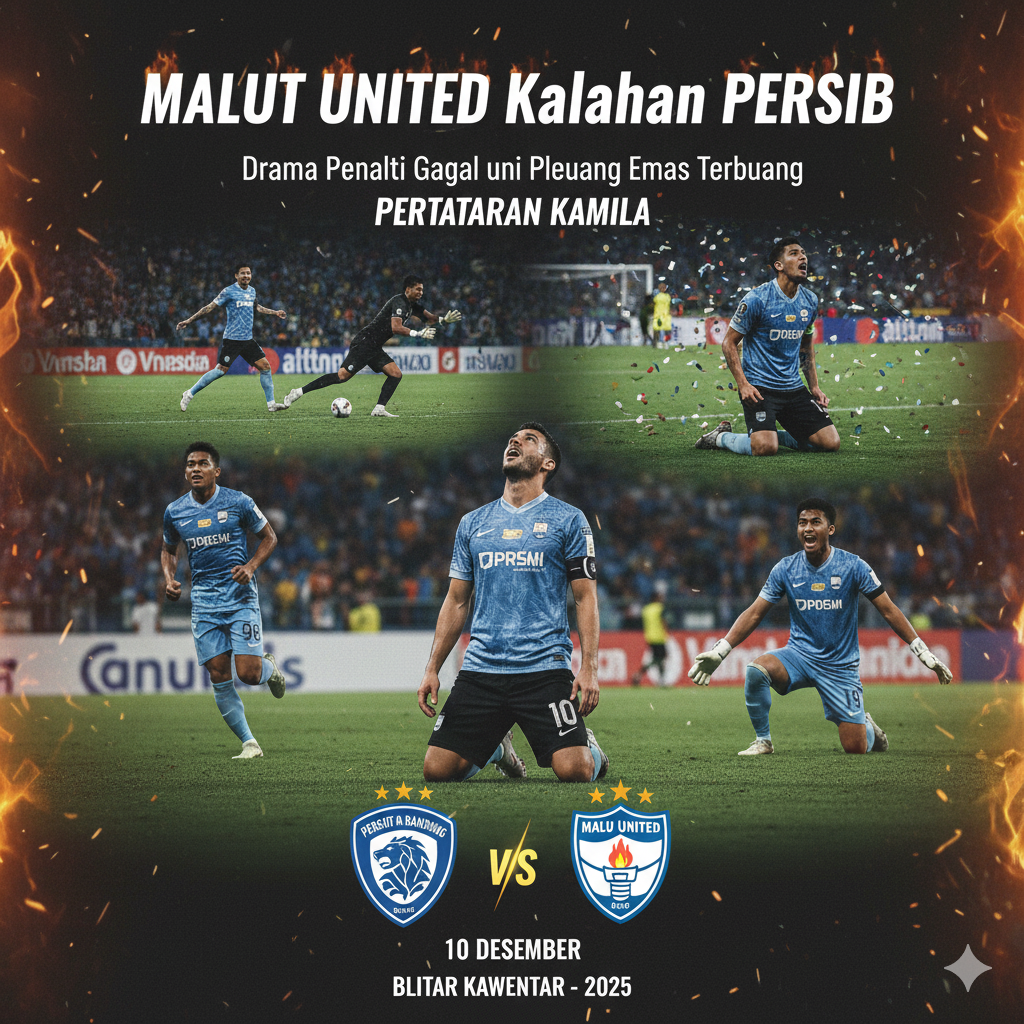 Pertandingan sengit antara tuan rumah Malut United melawan Persib Bandung di Stadion Gelora Kiraha baru saja berakhir.