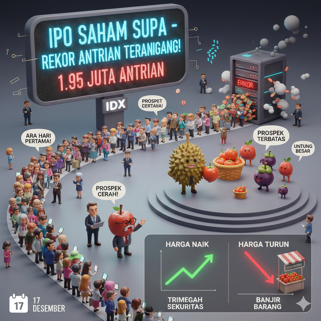 IPO Saham SUPA Pecahkan Rekor Antrean Terpanjang di Bursa, Server IDX Sempat Error, Ini Prediksi Harga di Hari Pertama
