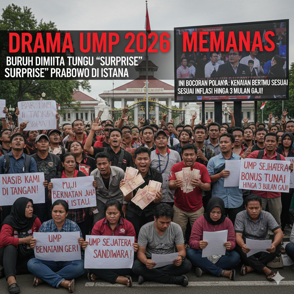 Drama UMP 2026 Memanas, Buruh Diminta Tunggu &ldquo;Surprise&rdquo; Prabowo di Istana, Ini Bocoran Polanya