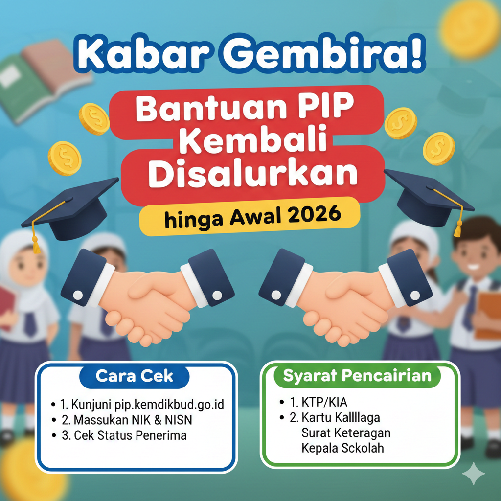 Kabar Gembira! Bantuan PIP Kembali Disalurkan hingga Awal 2026, Ini Cara Cek dan Syarat Pencairannya