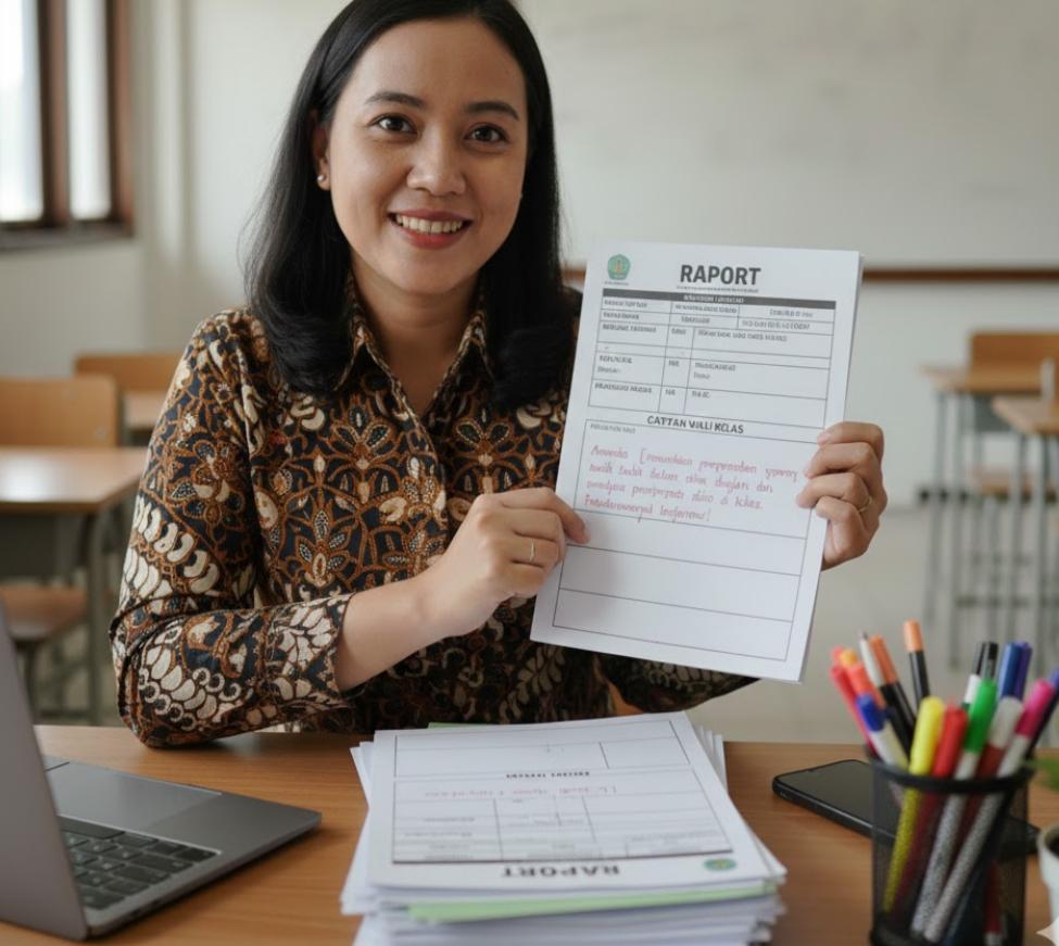 Begini Cara Input Catatan Wali Kelas e-Rapor 2013 Semester Ganjil, Lengkap dengan Contoh untuk Siswa Berprestasi hingga Kurang Aktif