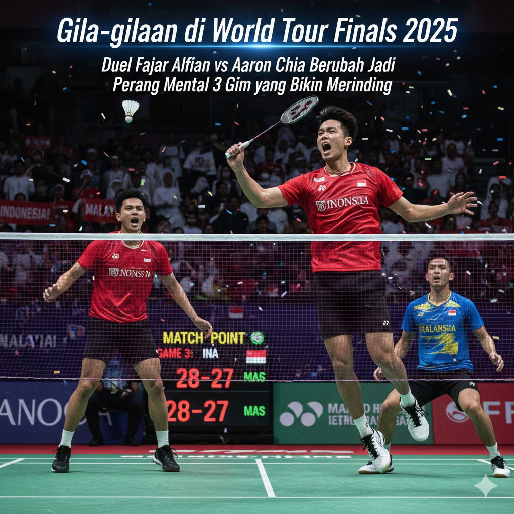 Gila-gilaan di World Tour Finals 2025: Duel Fajar Alfian vs Aaron Chia Berubah Jadi Perang Mental 3 Gim yang Bikin Merinding