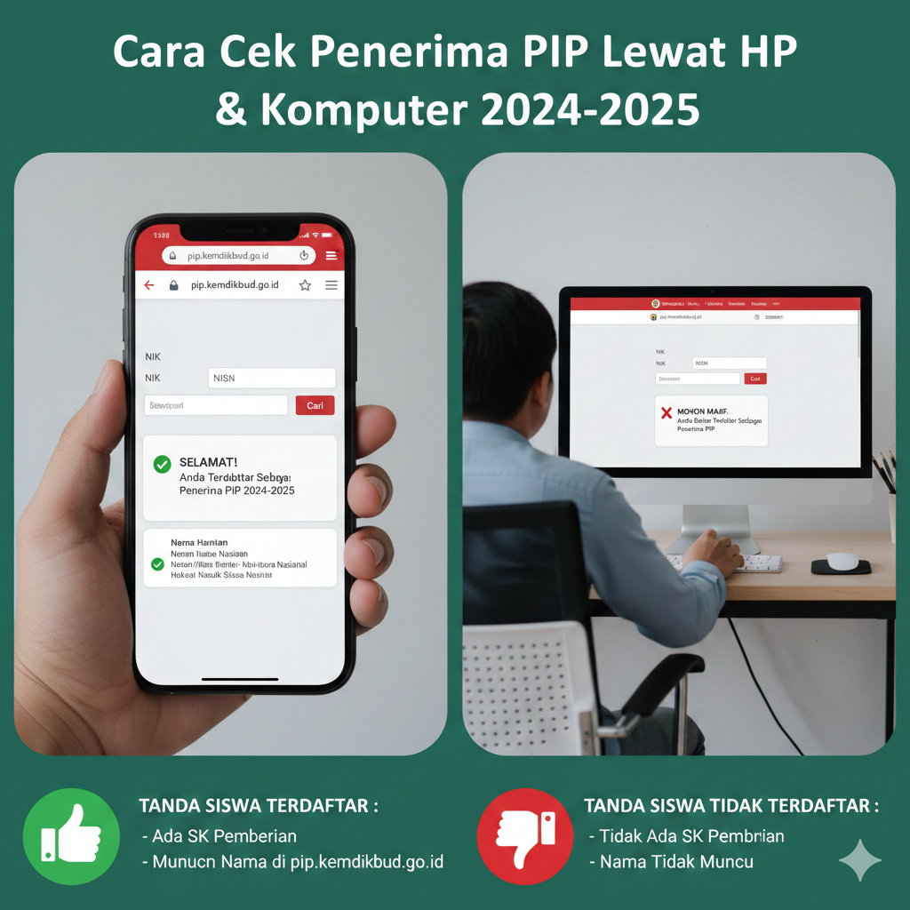 Cara Cek Penerima PIP Lewat HP 2024&ndash;2025, Lengkap Mode Potret hingga Desktop: Ini Tanda Siswa Terdaftar atau Tidak