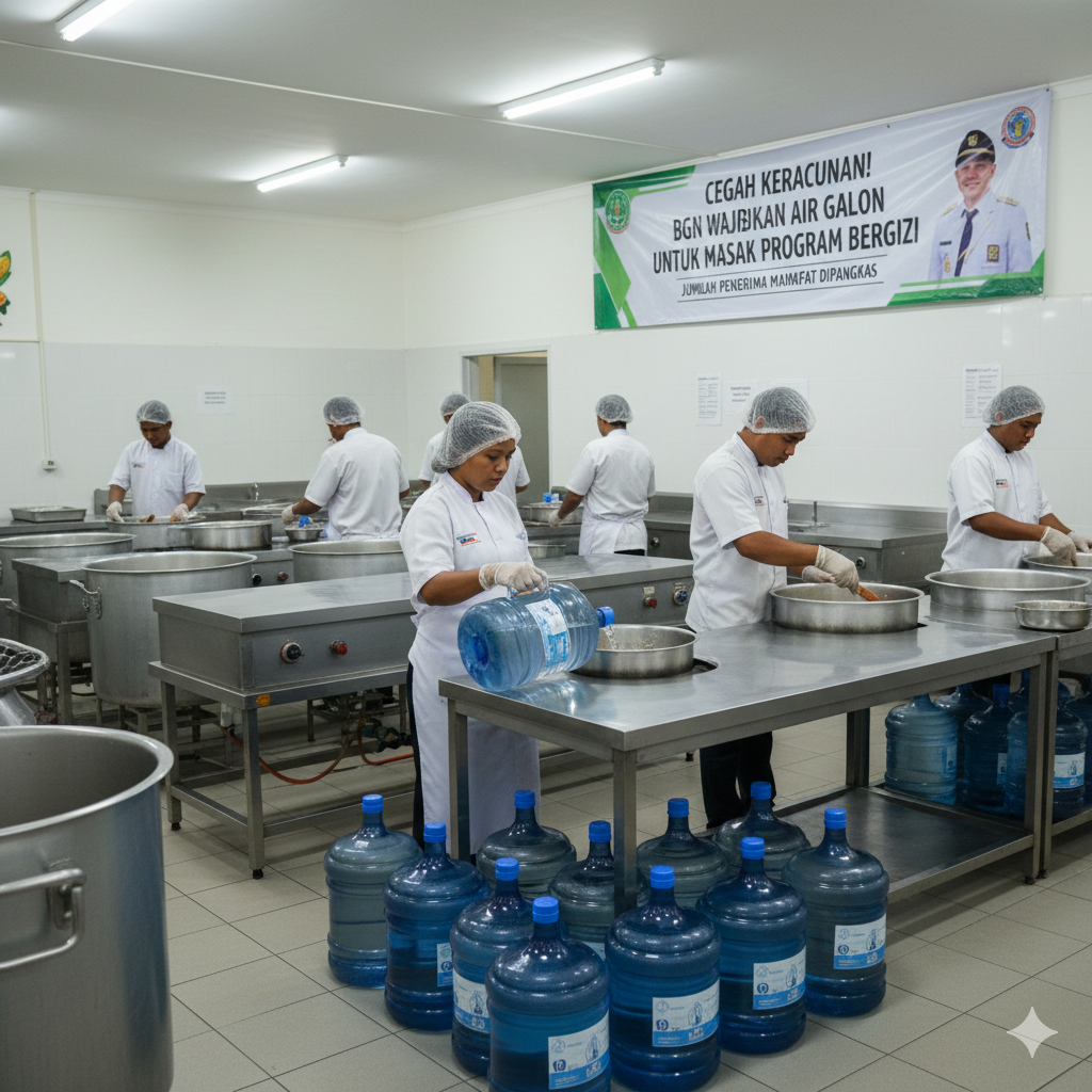 Cegah Keracunan MBG, BGN Wajibkan Air Galon untuk Masak Makanan Program Bergizi, Jumlah Penerima Manfaat SPPG Dipangkas