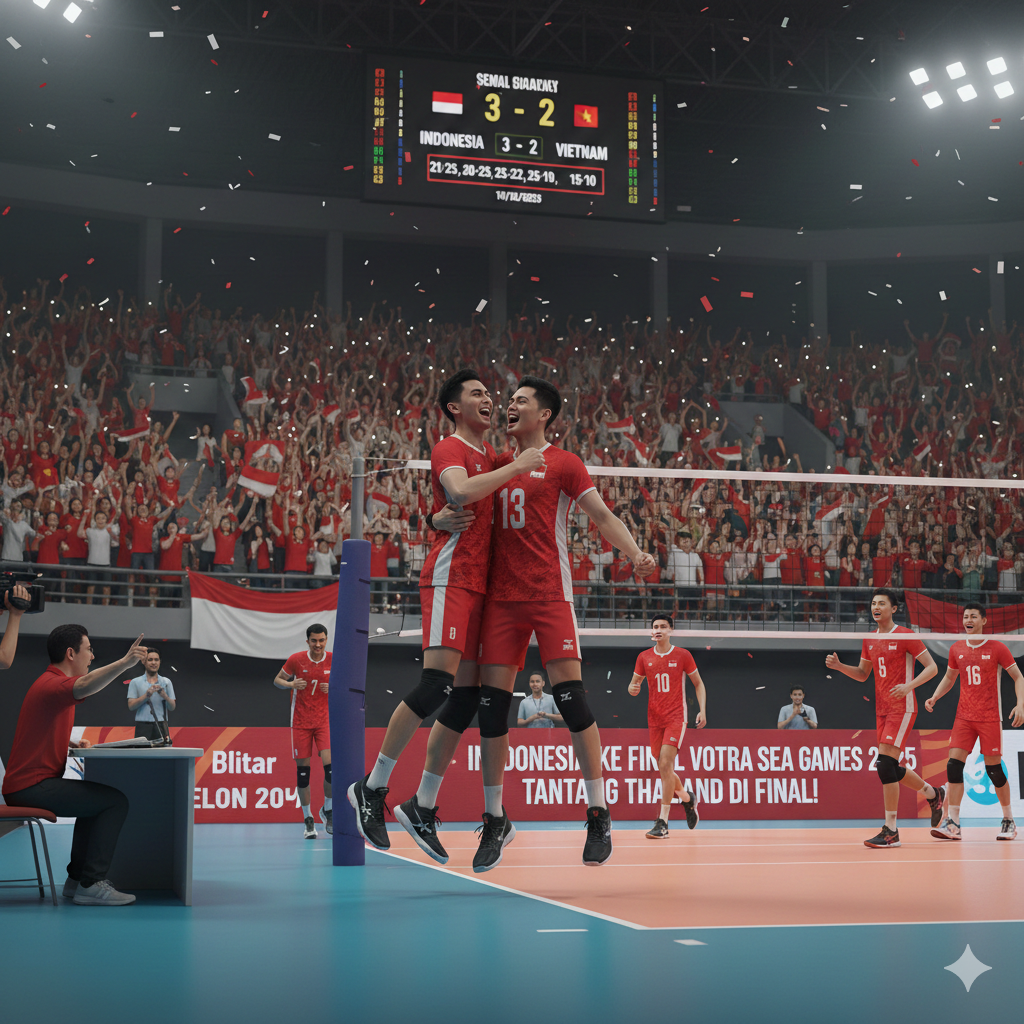 Hasil Lengkap Semifinal Voli Putra Indonesia SEA Games 2025: Taklukkan Vietnam 3-2, Tantang Thailand di Final Penentuan Emas
