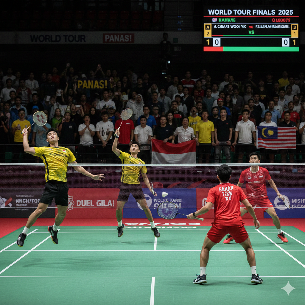 World Tour Finals 2025 Panas! Duel Gila Aaron Chia/Soh Wooi Yik vs Fajar Alfian/Muhammad Shohibul Fikri Bikin Penonton Terpaku