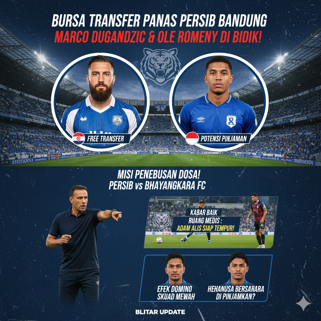 Marco Dugandzic dan Ole Romeny jadi bursa transfer panas Persib Bandung! Bojan Hodak siapkan program khusus lawan Bhayangkara FC.