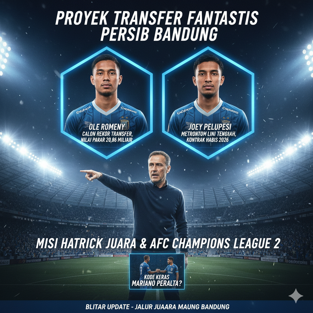 Ambisi hatrick juara! Persib Bandung incar Ole Romeny & Joey Pelupesi di bursa transfer Januari 2026.