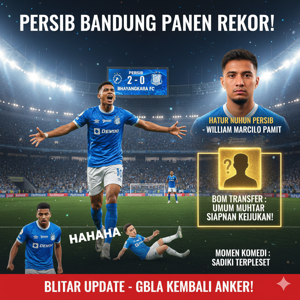 Persib Bandung Panen Rekor kemenangan 100% di kandang! Cek alasan William Marcilio hengkang & bocoran pemain asing baru dari Umuh Muchtar.