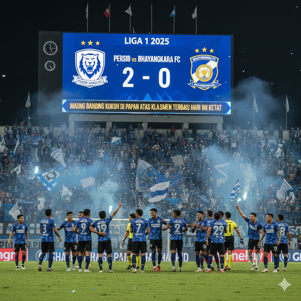 Hasil Liga 1 2025 Persib vs Bhayangkara FC: Menang 2-0, Maung Bandung Kukuh di Papan Atas Klasemen Terbaru Hari Ini