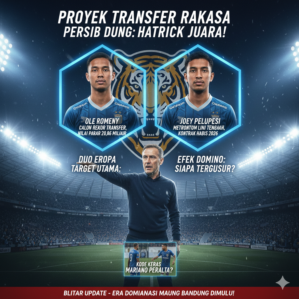 Bursa Transfer Persib Bandung memanas! Ole Romeny & Joey Pelupesi diincar sepaket. Rekor transfer bakal pecah demi ambisi hatrick juara Liga