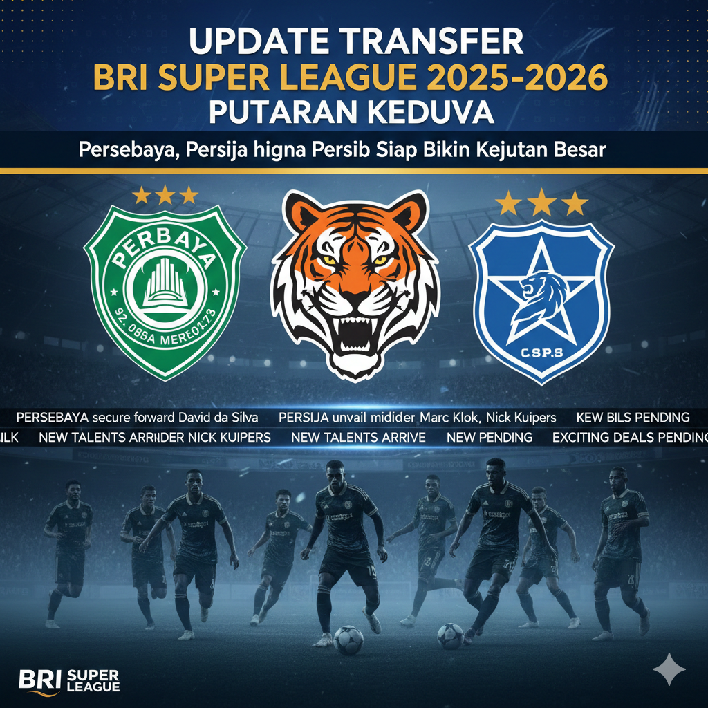 Update Transfer BRI Super League 2025-2026 Putaran Kedua: Persebaya, Persija hingga Persib Siap Bikin Kejutan Besar