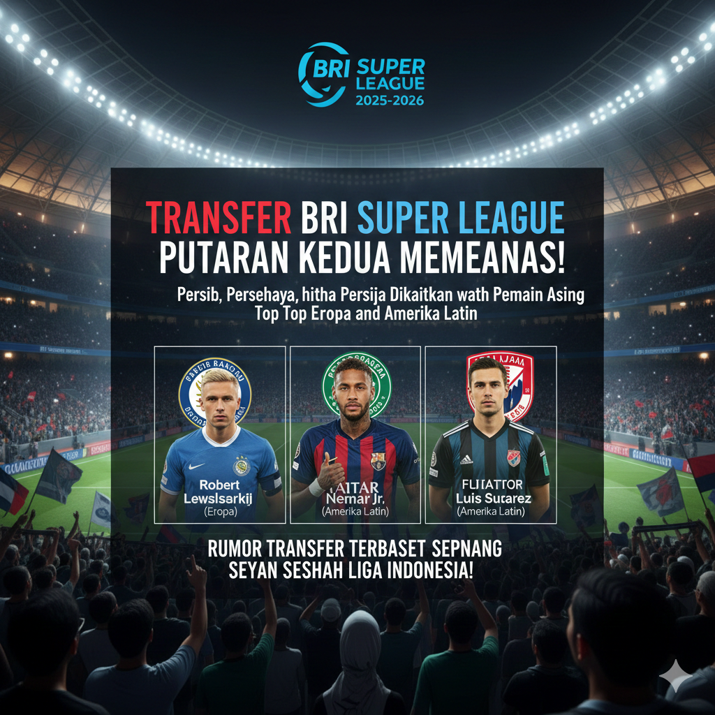Transfer BRI Super League 2025-2026 Putaran Kedua Memanas: Persib, Persebaya, hingga Persija Dikaitkan dengan Pemain Asing Top Eropa dan Amerika Latin