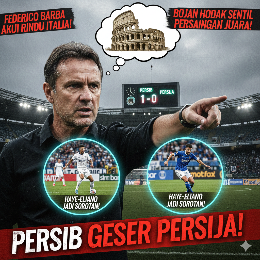 Federico Barba Akui Rindu Italia! Persib Geser Persija, Bojan Hodak Sentil Persaingan Juara dan Peran Haye-Eliano Jadi Sorotan