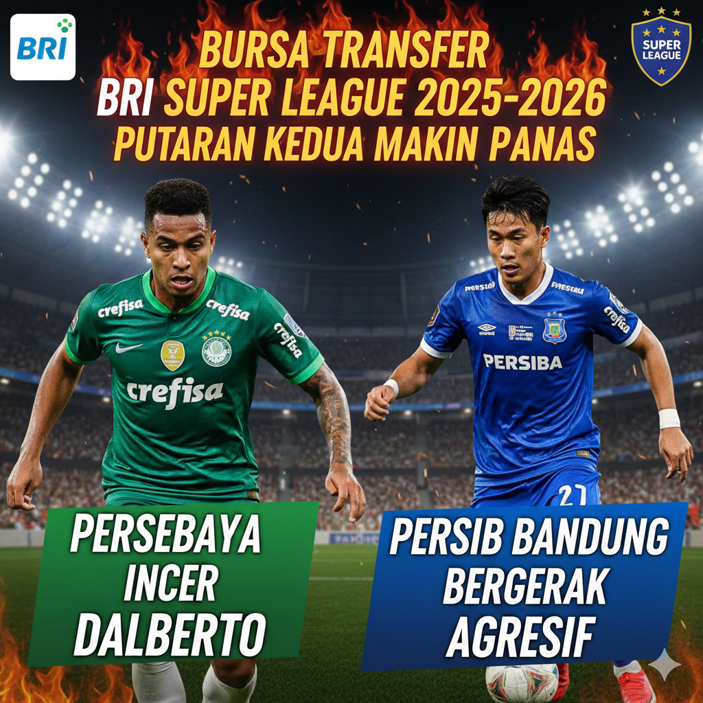 Bursa Transfer BRI Super League 2025-2026 Putaran Kedua Makin Panas: Persebaya Incar Dalberto, Persib Bandung Bergerak Agresif